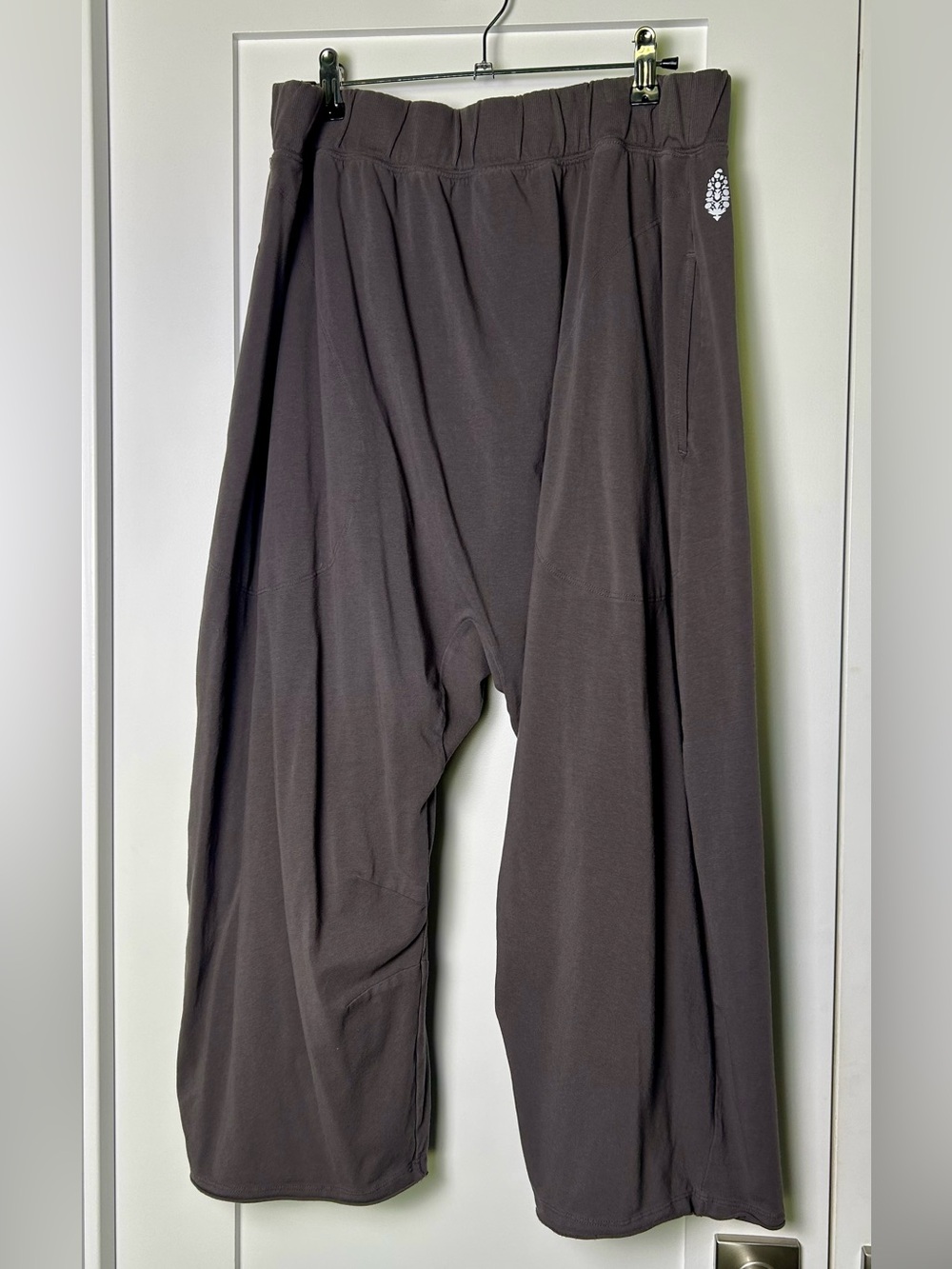 Free People Movement Hot Shot Harem Pants Gray Drop Crotch, XL